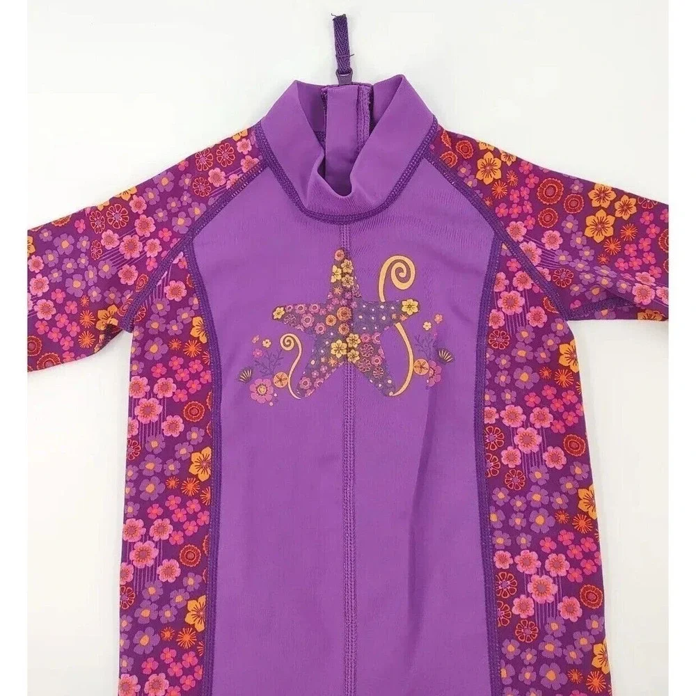 Rei Rashguard Suit Baby Girl 12 Months Infants Purple Sea-Floral Print One Piece